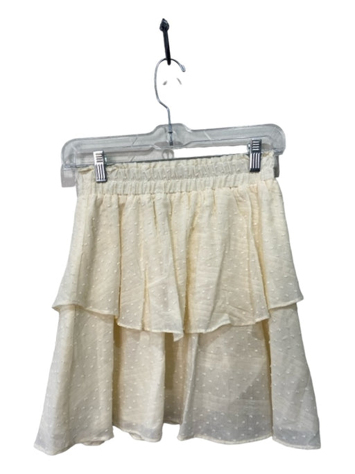 1. State Size XS White Cotton Elastic Waist Swiss Dot Tiered Skirt White / XS
