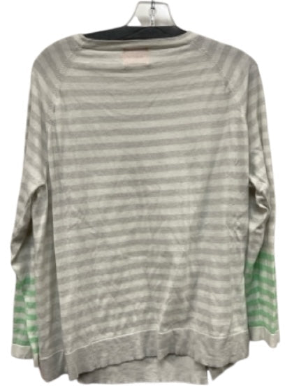 Wispr Size XL White, Gray & Mint Green Cotton Blend Long Sleeve Round Neck Top White, Gray & Mint Green / XL