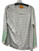 Wispr Size XL White, Gray & Mint Green Cotton Blend Long Sleeve Round Neck Top White, Gray & Mint Green / XL