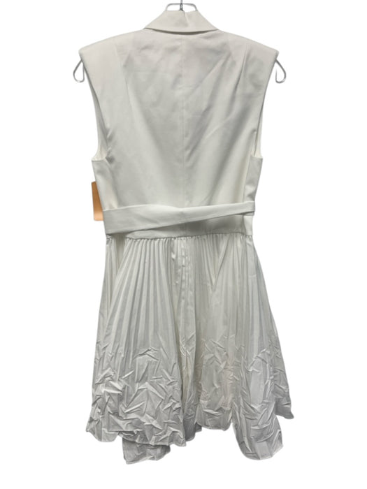Alexis Size S White Cotton & Polyester Sleeveless Vest Buttons Mini Dress White / S