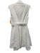 Alexis Size S White Cotton & Polyester Sleeveless Vest Buttons Mini Dress White / S