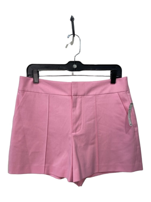 Alice + Olivia Size 10 Pink Polyester Blend High Rise Mini Hook & Zip Shorts Pink / 10