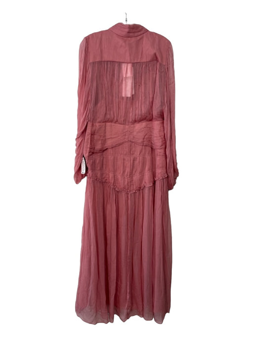 Shona Joy Size 10 Blush Viscose Blend Pleat Detail Button Front Ruched Dress Blush / 10