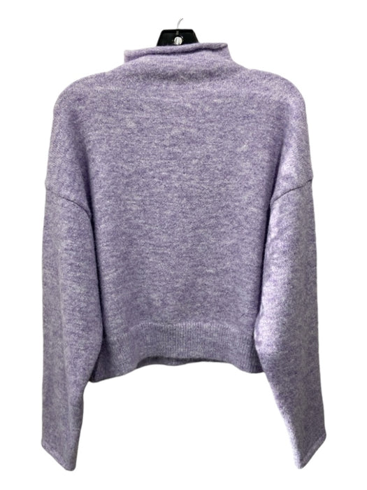 Line + Dot Size Large Purple Polyester Blend Long Sleeve Ribbed Detail Sweater Purple / Large