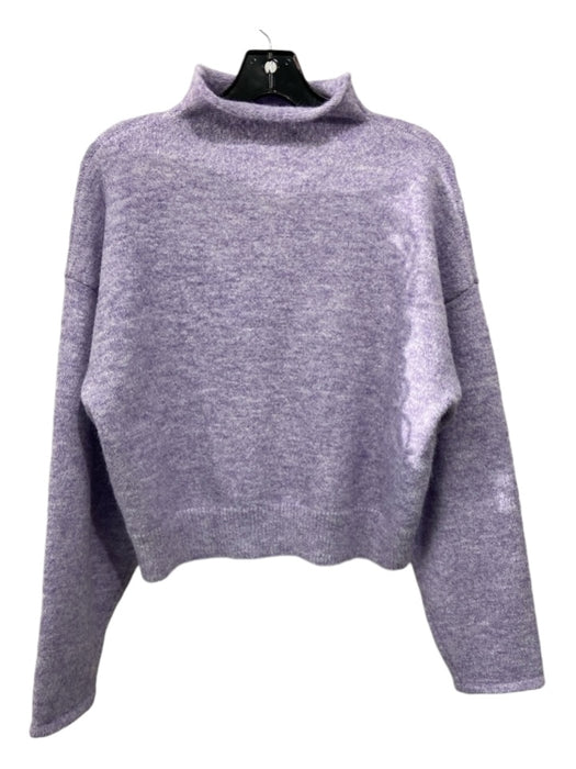 Line + Dot Size Large Purple Polyester Blend Long Sleeve Ribbed Detail Sweater Purple / Large