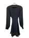 Parker Size 2 Black Polyester Long Sleeve Ruffles Puff Sleeve Sash Inc Dress Black / 2