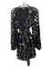 Love Shack Fancy Size 8 Black & Gold Silk Blend Long Balloon Sleeve stars Dress Black & Gold / 8