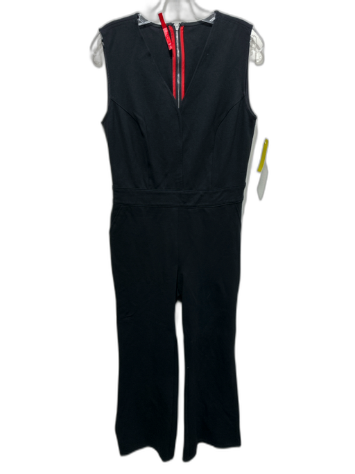 Spanx Size M Black Rayon & Nylon Sleeveless Back Zip Jumpsuit Black / M