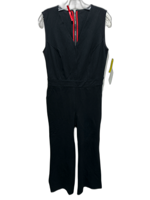 Spanx Size M Black Rayon & Nylon Sleeveless Back Zip Jumpsuit Black / M