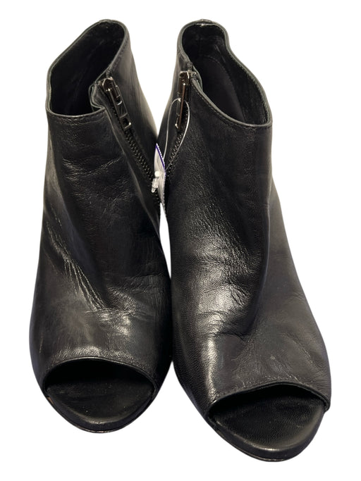 Burberry Shoe Size 38.5 Black Leather Bootie Style Open Toe Side Zip Shoes Black / 38.5