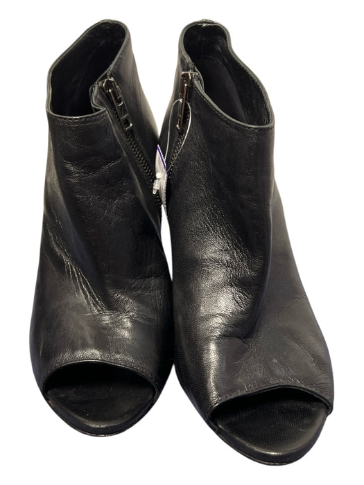 Burberry Shoe Size 38.5 Black Leather Bootie Style Open Toe Side Zip Shoes Black / 38.5
