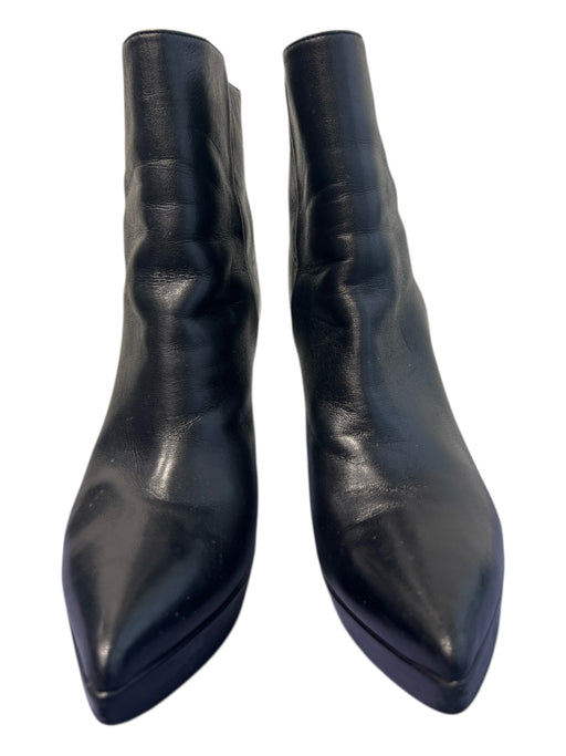 Stuart Weitzman Shoe Size 8 Black Leather Pointed Toe Back Zip Stiletto Boots Black / 8