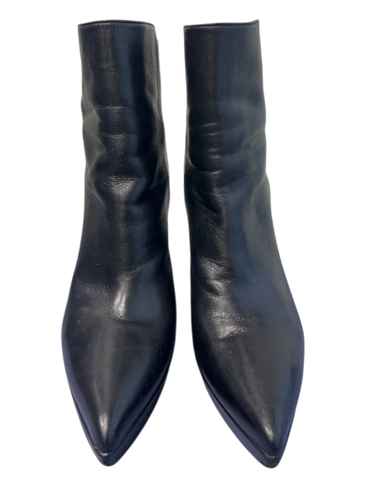 Stuart Weitzman Shoe Size 8 Black Leather Pointed Toe Back Zip Stiletto Boots Black / 8