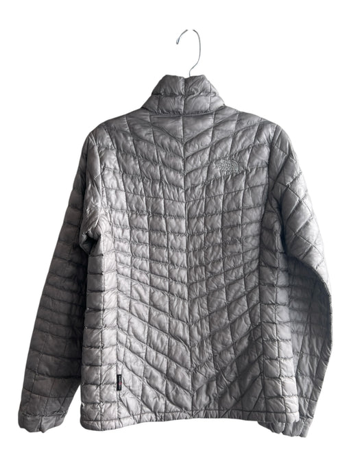 The North Face Size S Silver Gray Nylon & Polyester Quilted Puffer Zip Up Jacket Silver Gray / S