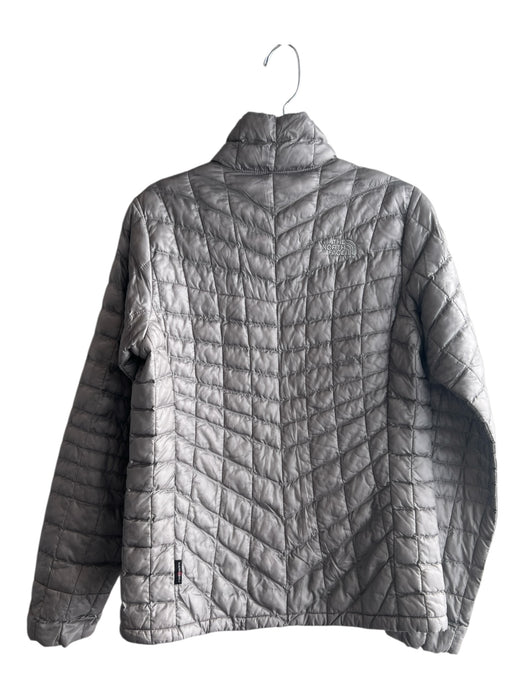 The North Face Size S Silver Gray Nylon & Polyester Quilted Puffer Zip Up Jacket Silver Gray / S