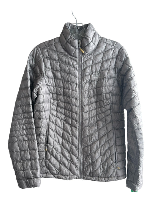 The North Face Size S Silver Gray Nylon & Polyester Quilted Puffer Zip Up Jacket Silver Gray / S
