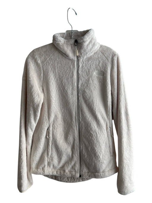 The North Face Size Small Cream White Polyester Faux Fur Zip Up Pockets Jacket Cream White / Small