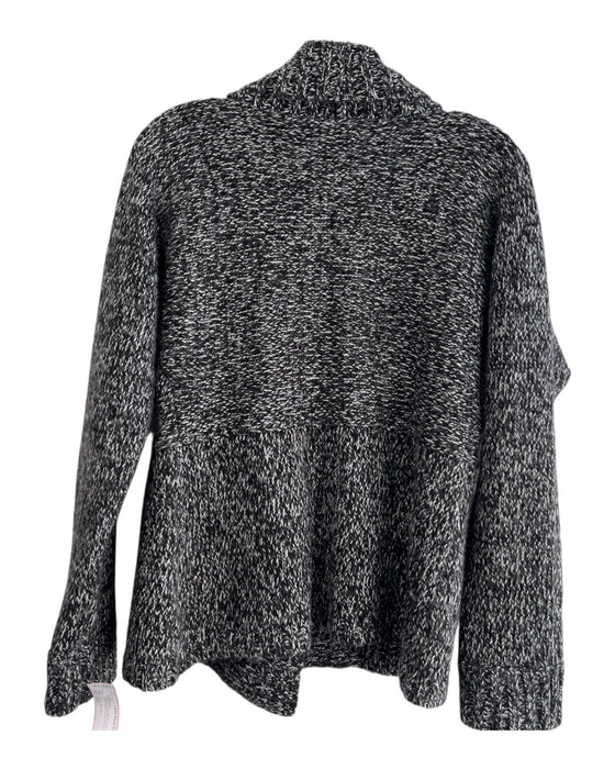 Jones New York Size PM Black & Gray Ramie Knit Long Sleeve V Neck Sweater Black & Gray / PM