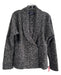 Jones New York Size PM Black & Gray Ramie Knit Long Sleeve V Neck Sweater Black & Gray / PM