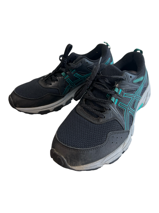 Asics Shoe Size 8 Black & Gray Mesh Detail lace up Round Toe Sneaker Shoes Black & Gray / 8