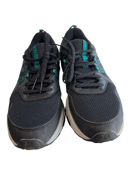 Asics Shoe Size 8 Black & Gray Mesh Detail lace up Round Toe Sneaker Shoes Black & Gray / 8