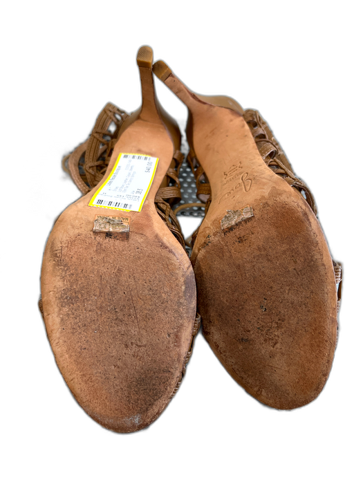 Joie Shoe Size 38.5 Light Brown Leather Caged Stiletto Open Toe Tie Shoes Light Brown / 38.5