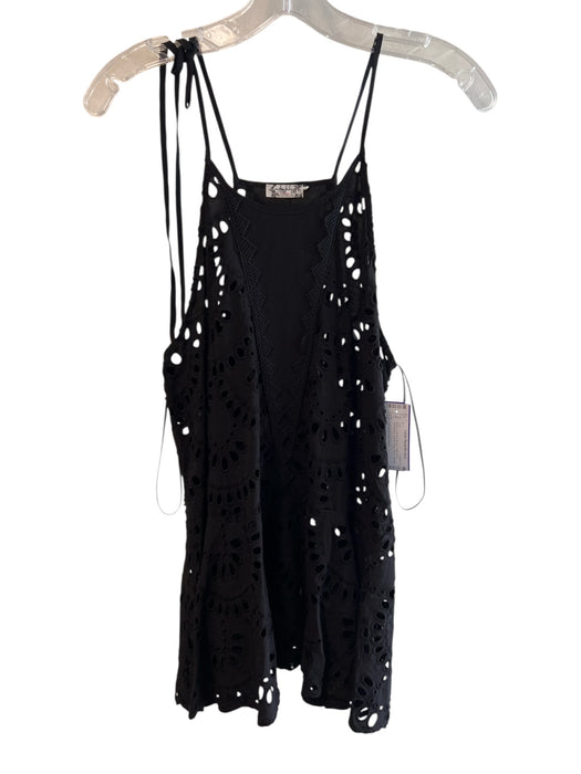 Intimately Free People Size S Black Lyocell & Rayon High Neck Sleeveless Top Black / S
