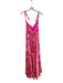 Intimately Free People Size Small Pink & Green Polyester Lace Trim Maxi Dress Pink & Green / Small