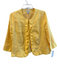 Kim Rogers Size PM Yellow Linen Long Sleeve Ruffle Detail Collar Jacket Yellow / PM
