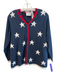 Liz Caliborne Size M Navy Cotton Set Button Down Star Detail tank & jacket Set Navy / M