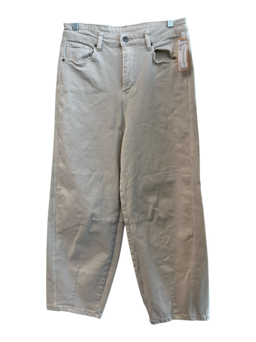 RD Style Size 28 Cream Cotton Blend High Rise Zip Fly 5 Pocket Wide Leg Jeans Cream / 28