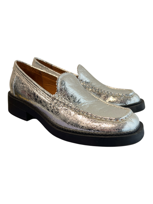 Zodiac Shoe Size 8 Silver No Fabric Tag Square Toe Loafer Metallic Shoes Silver / 8