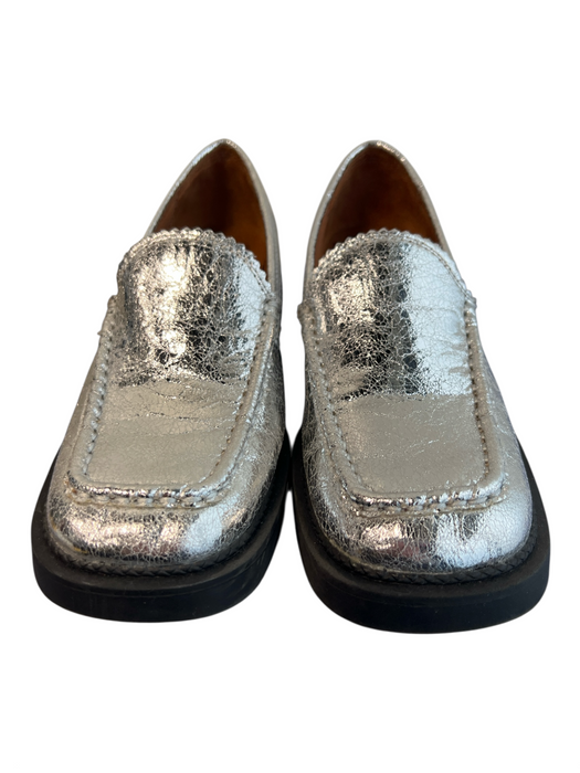 Zodiac Shoe Size 8 Silver No Fabric Tag Square Toe Loafer Metallic Shoes Silver / 8