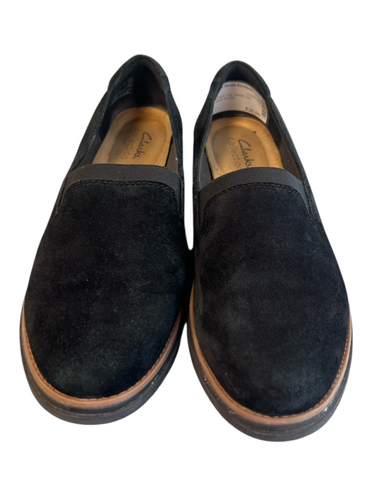 Clarks Shoe Size 8.5 Black No Fabric Tag Suede Low Wedge Shoes Black / 8.5