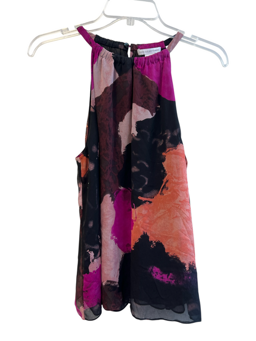 Diane Von Furstenberg Size S Purple & Black Silk Halter Top Sleeveless Top Purple & Black / S