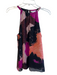 Diane Von Furstenberg Size S Purple & Black Silk Halter Top Sleeveless Top Purple & Black / S