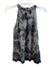 Diane Von Furstenberg Size 6 Black & Gray Silk Halter Top Sleeveless Floral Top Black & Gray / 6