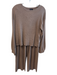 Splendid Size S Brown Polyester & Wool Blend Ribbed Long Sleeve Lounge Top Brown / S