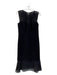 No Brand Size Est 6 Black Polyester Blend Silk Detail Cap Sleeve Back Zip Dress Black / Est 6