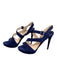 Prada Shoe Size 39.5 Blue Suede Platform Strappy Open Stiletto Shoes Blue / 39.5