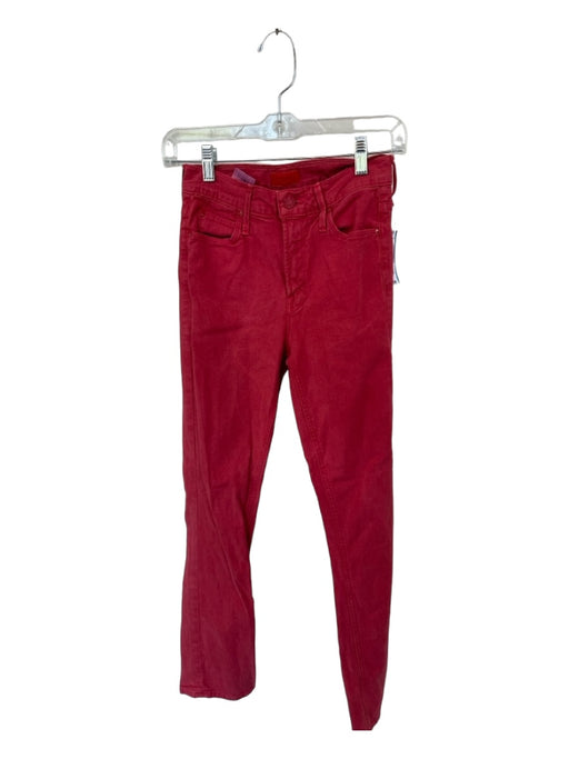 Mother Size 24 Red Cotton Blend Mid Rise Straight Leg Jeans Red / 24