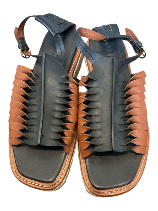 Ulla Johnson Shoe Size 38 Black & Brown Leather Platform Espadrille Sandals Black & Brown / 38