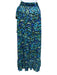 Ganni Size 34 Blue, Green, Black Polyamide Blend Mesh Floral Ruffle Wrap Skirt Blue, Green, Black / 34
