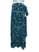 Ganni Size 34 Blue, Green, Black Polyamide Blend Mesh Floral Ruffle Wrap Skirt Blue, Green, Black / 34