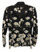 Alice + Olivia Size 2 Black, White & Green Cotton Blend Lapel Floral Blazer Black, White & Green / 2