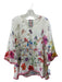 Johnny Was Size XS White, Red & Multi Cupra Rayon Long Flare Sleeve Floral Top White, Red & Multi / XS