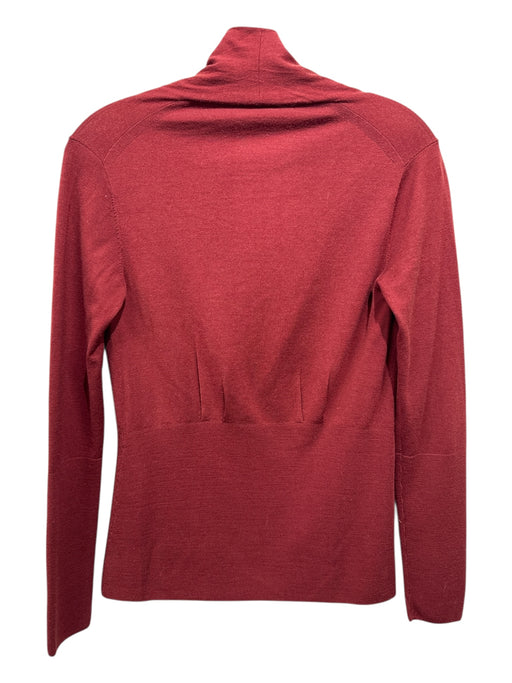 Lafayette 148 Size S Red Wool Long Sleeve Buttons pleats Cardigan Red / S