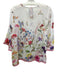 Johnny Was Size XS White & Multi Rayon Floral Sheer birds 3/4 Bell Sleeves Top White & Multi / XS
