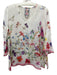 Johnny Was Size XS White & Multi Rayon Floral Sheer birds 3/4 Bell Sleeves Top White & Multi / XS