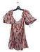 Misa Size M Red White Gray Cotton Embroidered Striped Off Shoulder Floral Dress Red White Gray / M